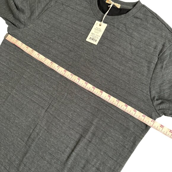 Marine Layer  DK LS crew tee charcoal heather/ black stripe sz medium new - Picture 4 of 9